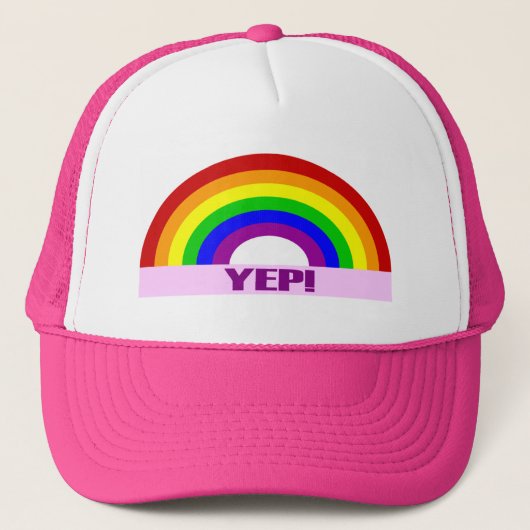 Yep Gay Pride-Hut Truckerkappe (Vorderseite)