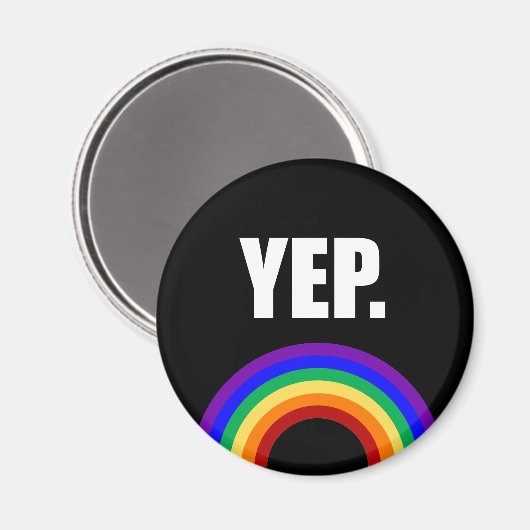 "Yep" Gay Pride Rainbow Magnet (Vorderseite/Rückseite)