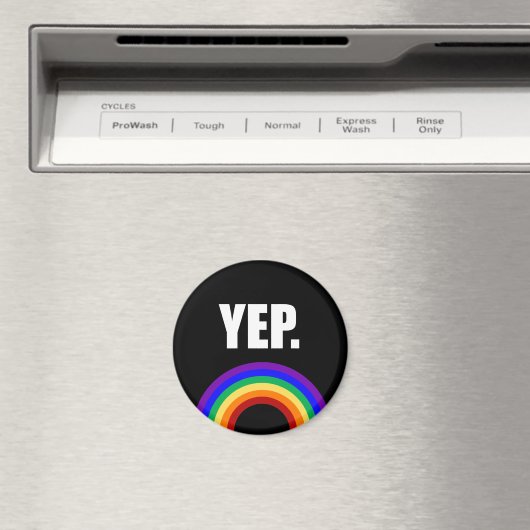 "Yep" Gay Pride Rainbow Magnet (In Situ (Geschirrspüler))