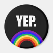 "Yep" Gay Pride Rainbow Magnet (Vorne)