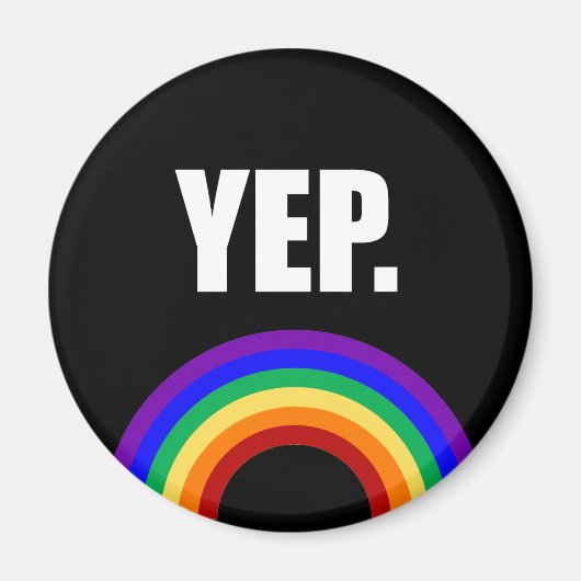 "Yep" Gay Pride Rainbow Magnet (Vorne)