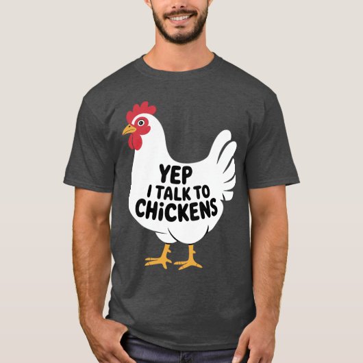 Yep i talk to Chickens Farmer retro T-Shirt (Vorderseite)