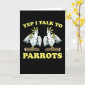 Yep I Talk To Parrots Tropical Bird Gift Karte (Gelbe Blume)