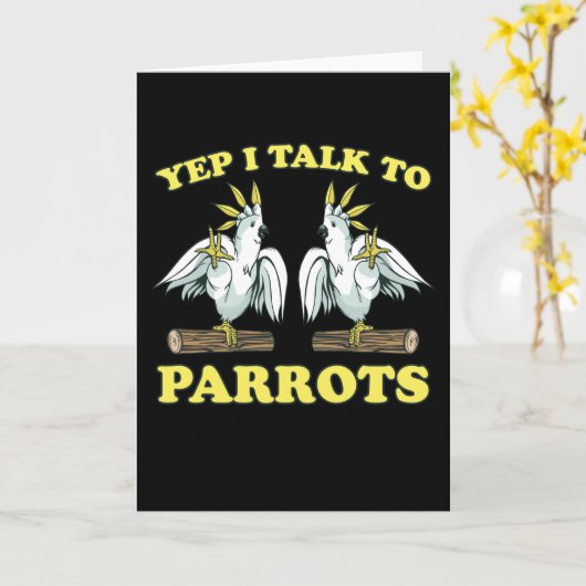 Yep I Talk To Parrots Tropical Bird Gift Karte (Gelbe Blume)