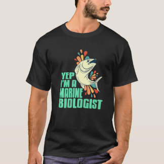 Yep Ich bin ein Meeresbiologe Retro Designs vorhan T-Shirt