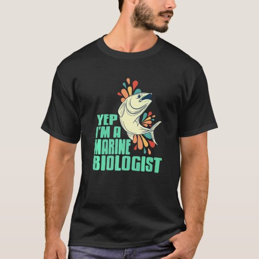 Yep Ich bin ein Meeresbiologe Retro Designs vorhan T-Shirt (Vorderseite)