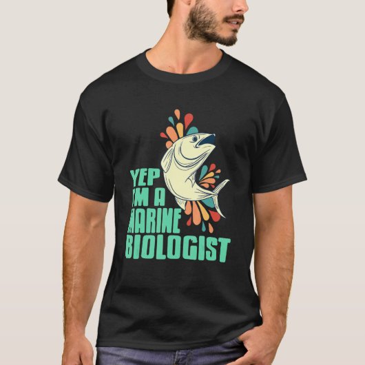 Yep Ich bin ein Meeresbiologe Retro Designs vorhan T-Shirt (Vorderseite)