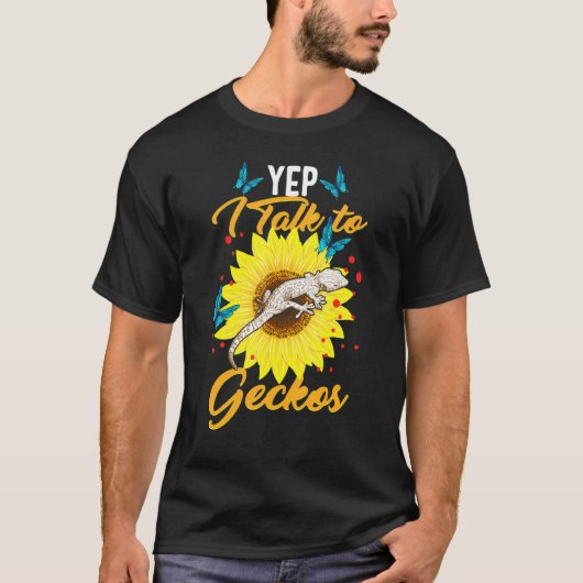 Yep Ich spreche mit Geckos Reptile Liebe Lizard Re T-Shirt (Vorderseite)