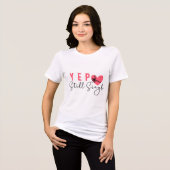 Yep Still Single Funny Heart Women's Tri-Blend Shirt (Vorderseite voll)