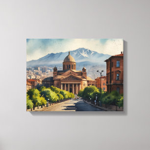 Yerevan Aquarellkunst Leinwanddruck