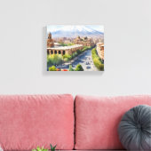Yerevan Aquarellkunst Leinwanddruck (Insitu (Wohnzimmer))