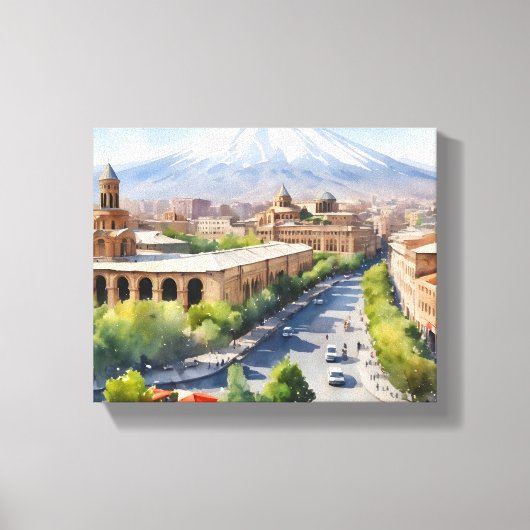 Yerevan Aquarellkunst Leinwanddruck (Vorderseite)