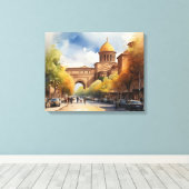 Yerevan Aquarellkunst Leinwanddruck (Insitu (Holzboden))