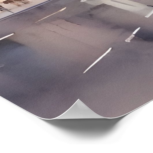 Yerevan Aquarellkunst Poster (Ecke)