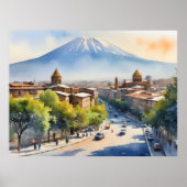 Yerevan Aquarellkunst Poster (Vorne)