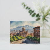 Yerevan Aquarellkunst Postkarte (Stehend Vorderseite)