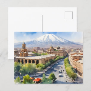 Yerevan Aquarellkunst Postkarte