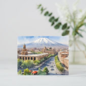Yerevan Aquarellkunst Postkarte (Stehend Vorderseite)