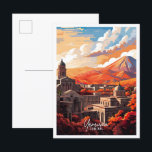 Yerevan Armenia Art Vintage Reisevorführung Postkarte<br><div class="desc">Yerevan Armenia Art Vintage Reise-Ort Illustration</div>