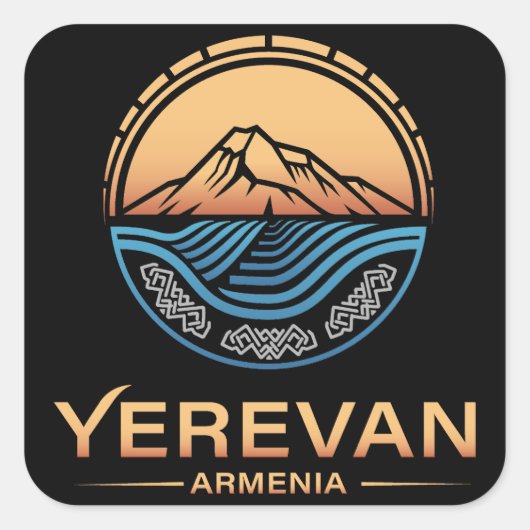 Yerevan Armenia Quadratischer Aufkleber (Vorderseite)