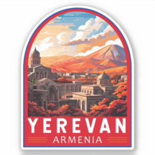 Yerevan Armenia Reisen Kunst Vintag Aufkleber