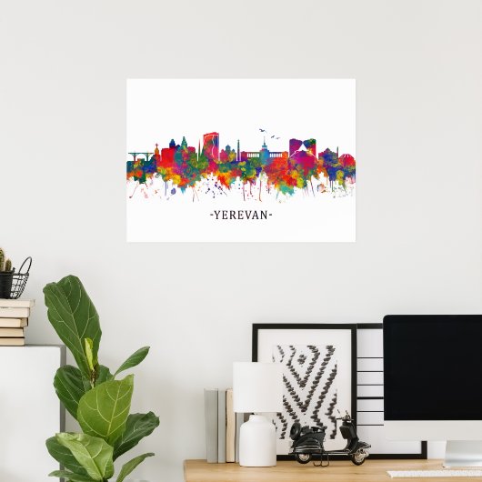 Yerevan Armenia Skyline Poster (Heimbüro)