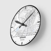 Yerevan  Clock City Line Art Runde Wanduhr (Winkel)