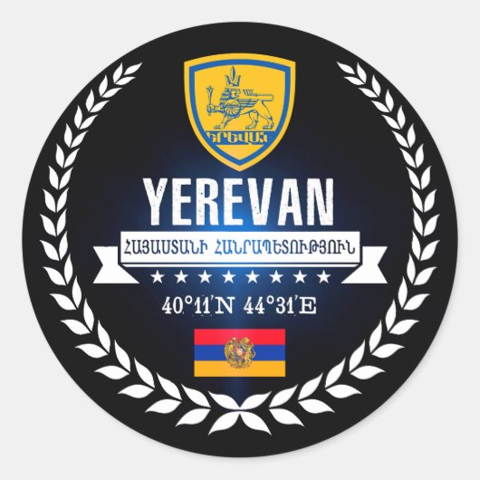 Yerevan Runder Aufkleber (Vorderseite)