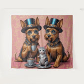 Yerkish Terriers Tea Time Wandteppich (Vorderseite (Horizontal))