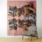 Yerkish Terriers Tea Time Wandteppich (Beispiel)