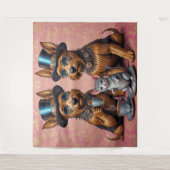 Yerkish Terriers Tea Time Wandteppich (Vorderseite)