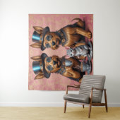 Yerkish Terriers Tea Time Wandteppich (Beispiel)