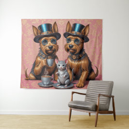 Yerkish Terriers Tea Time Wandteppich