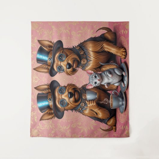 Yerkish Terriers Tea Time Wandteppich (Vorderseite)