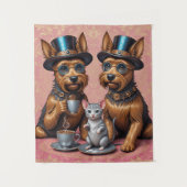 Yerkish Terriers Tea Time Wandteppich (Vorderseite)