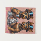 Yerkish Terriers Tea Time Wandteppich (Vorderseite (Horizontal))