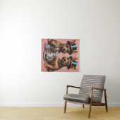 Yerkish Terriers Tea Time Wandteppich (Beispiel (Horizontal))