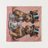 Yerkish Terriers Tea Time Wandteppich (Vorderseite (Horizontal))