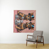 Yerkish Terriers Tea Time Wandteppich (Beispiel (Horizontal))