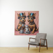 Yerkish Terriers Tea Time Wandteppich (Beispiel)