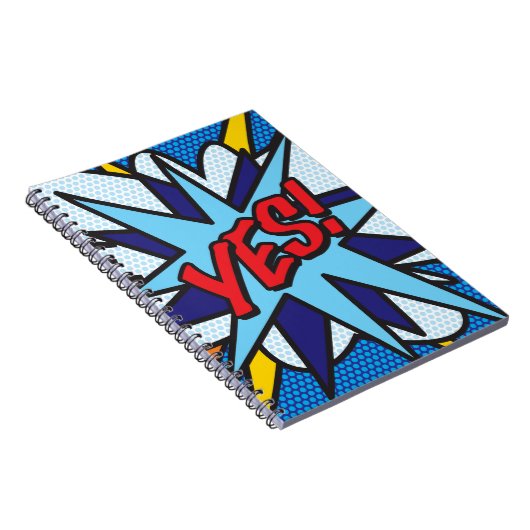 YES Fun Retro Comic Pop Kunst Notizblock (Rechte Seite)