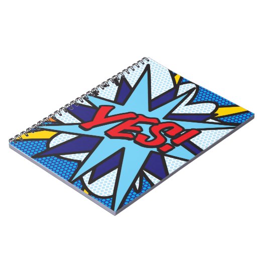 YES Fun Retro Comic Pop Kunst Notizblock (Linke Seite)