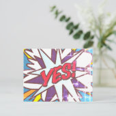 YES Fun Retro Comic Pop Kunst Postkarte (Stehend Vorderseite)