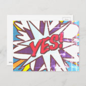 YES Fun Retro Comic Pop Kunst Postkarte (Vorne/Hinten)