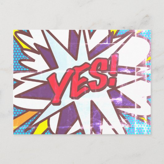 YES Fun Retro Comic Pop Kunst Postkarte (Vorderseite)