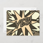 YES Fun Retro Comic Pop Kunst Postkarte (Vorne/Hinten)