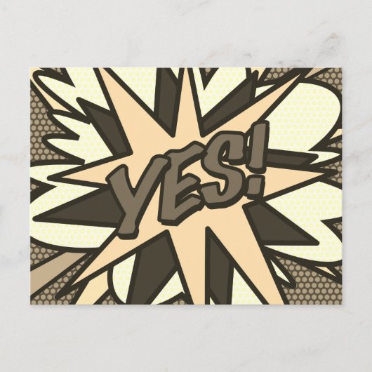 YES Fun Retro Comic Pop Kunst Postkarte (Vorderseite)