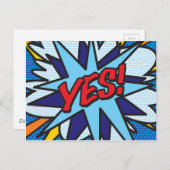 YES Fun Retro Comic Pop Kunst Postkarte (Vorne/Hinten)