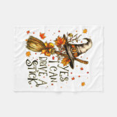 Yes I Can Drive A Stick Fall Halloween Soky Witch  Fleecedecke (Vorderseite (Horizontal))