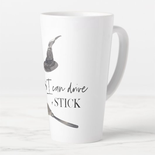 Yes I Can Drive A Stick Fun Happy Halloween Milchtasse (Rechte Ecke)